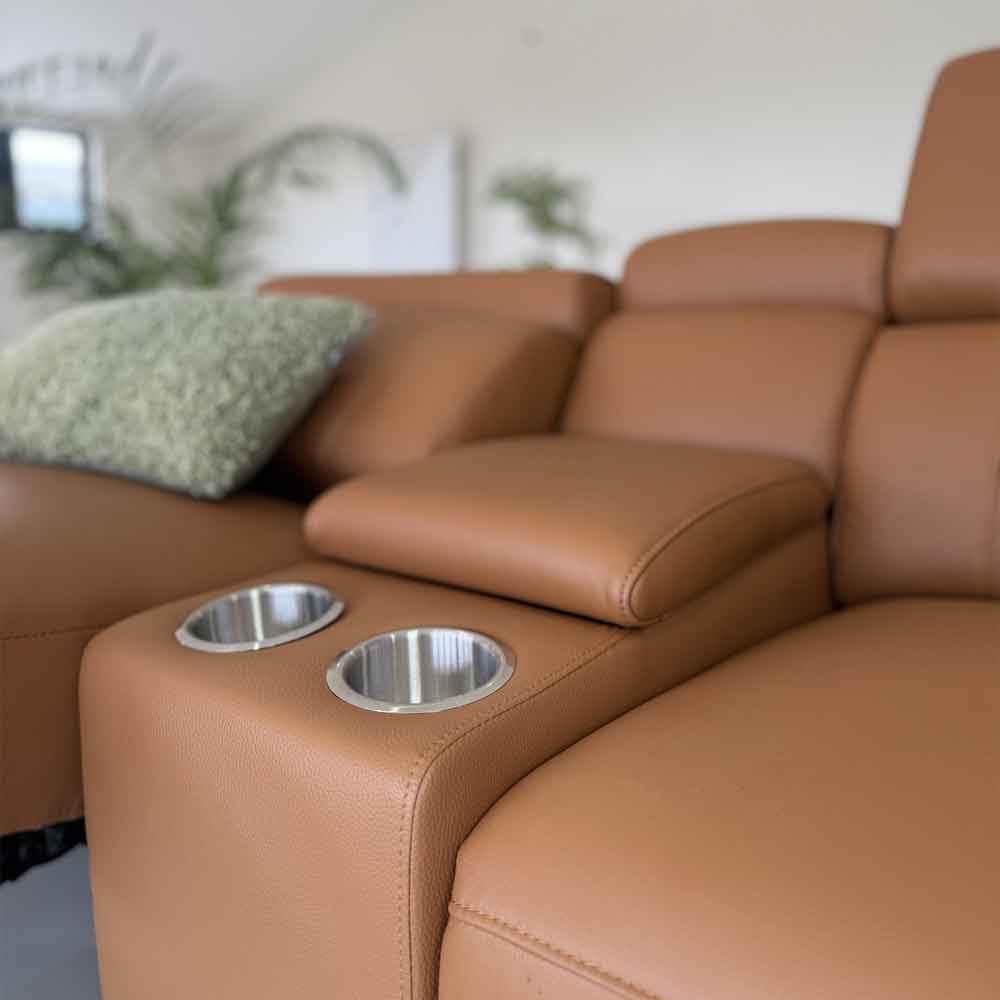 Southwark Leather Recliner 2 Seater Sofa In Tan