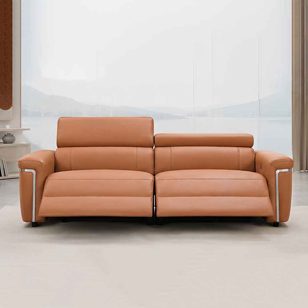 Southwark Leather Recliner 3 Seater Sofa In Tan