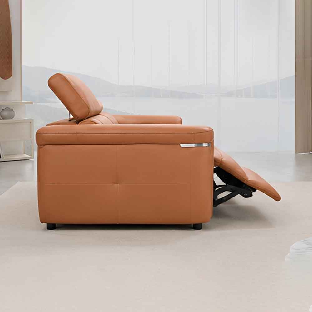 Southwark Leather Recliner 3 Seater Sofa In Tan