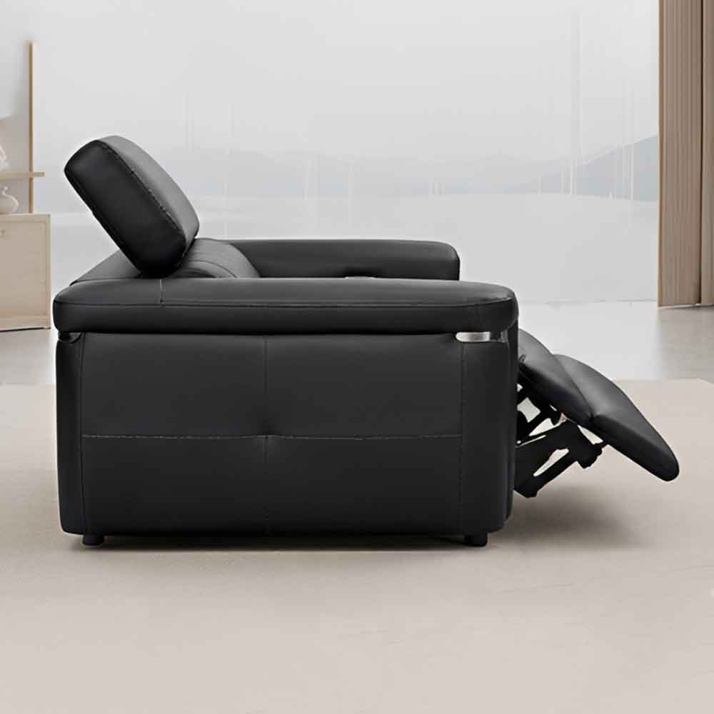 Southwark Leather Recliner 3 Seater Sofa In Black