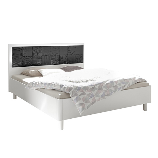 Soxa LED Wooden Double Bed In Serigraphed Grey_3