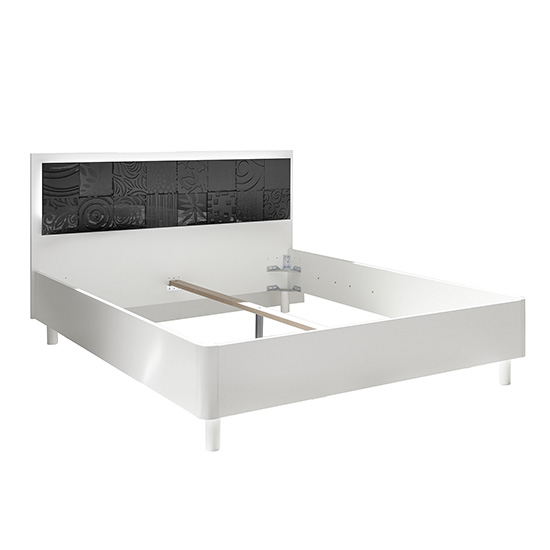 Soxa LED Wooden Double Bed In Serigraphed Grey_4
