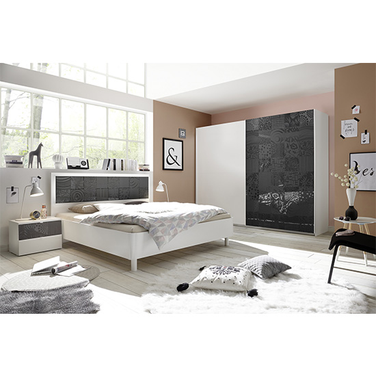 Soxa Sliding Door Wooden Wardrobe In Serigraphed Grey_2
