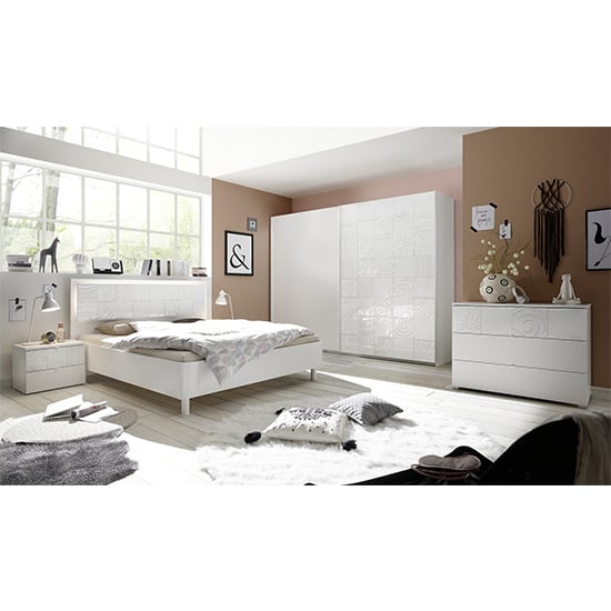 Soxa Sliding Door Wooden Wardrobe In Serigraphed White_2