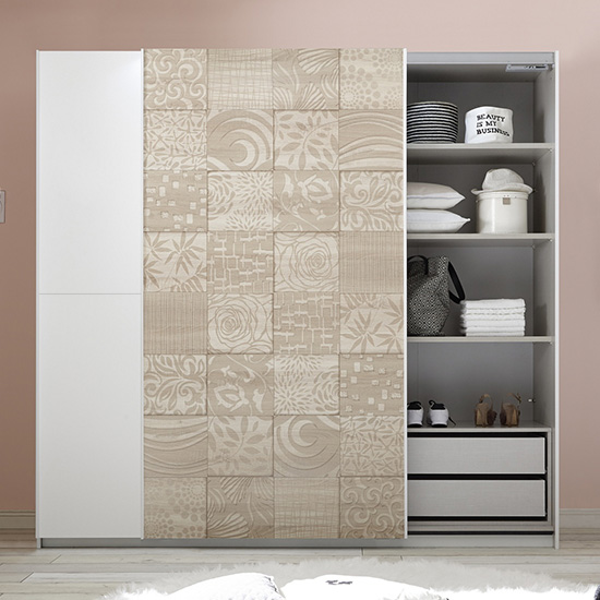Soxa Wooden Sliding Door Wardrobe In Serigraphed Sonoma Oak_2