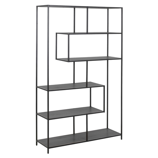 Sparks Ash Black 5 Shelves Display Stand In Black Metal Frame