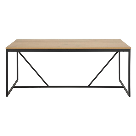 Sparks Wooden Dining Table In Matt Wild Oak With Black Legs Furniture in Fashion