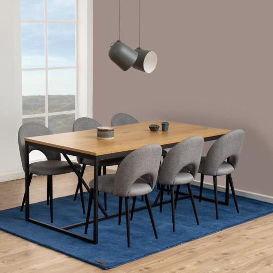 Sparks Wooden Dining Table In Matt Wild Oak With Black Legs Furniture in Fashion