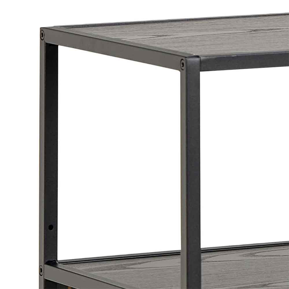 Sparks Metal Bookcase With 4 Shelves In Black Ash