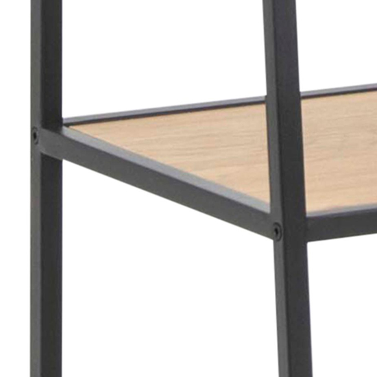Sparks Oak Wooden 5 Shelves Display Stand With Black Frame_5