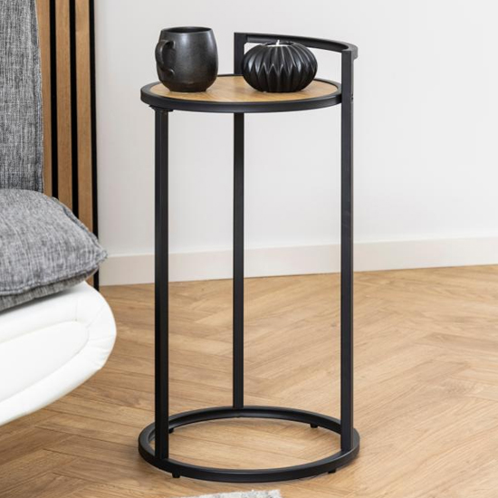 Read more about Sparks round wooden side table in matt wild oak