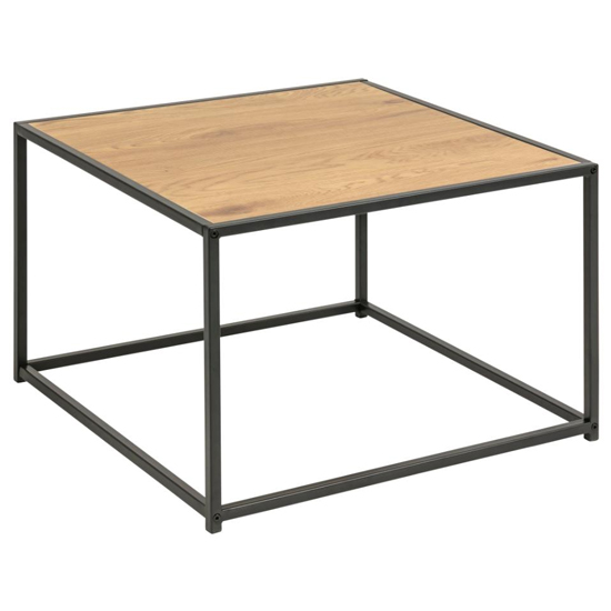 Sparks Square Coffee Table In Matt Wild Oak With Black Frame_2