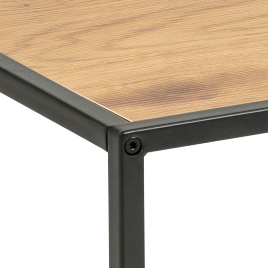 Sparks Square Coffee Table In Matt Wild Oak With Black Frame_4