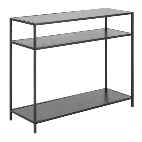 Sparks Wooden 2 Shelves Console Table In Ash Black_2