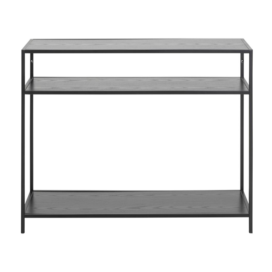 Sparks Wooden 2 Shelves Console Table In Ash Black_3