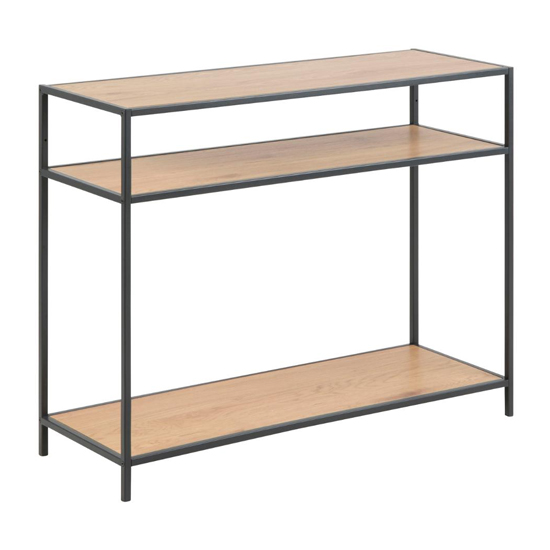Sparks Wooden 2 Shelves Console Table In Matt Wild Oak_2