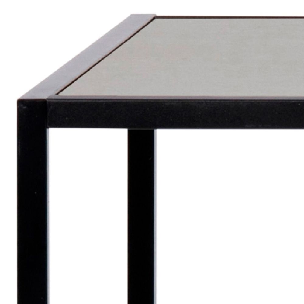 Sparks Wooden Bar Table With Metal Frame In Ash Black