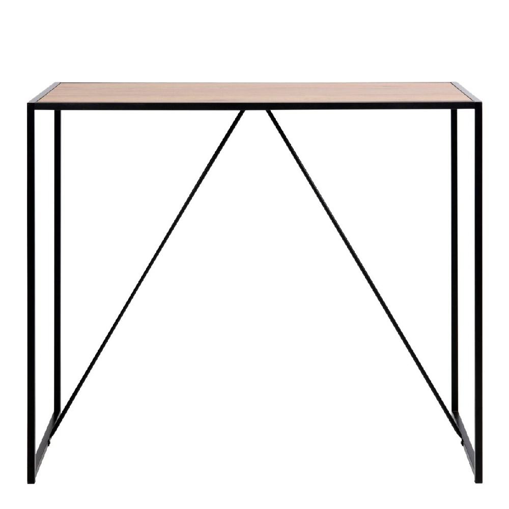 Sparks Wooden Bar Table With Metal Frame In Oak And Black