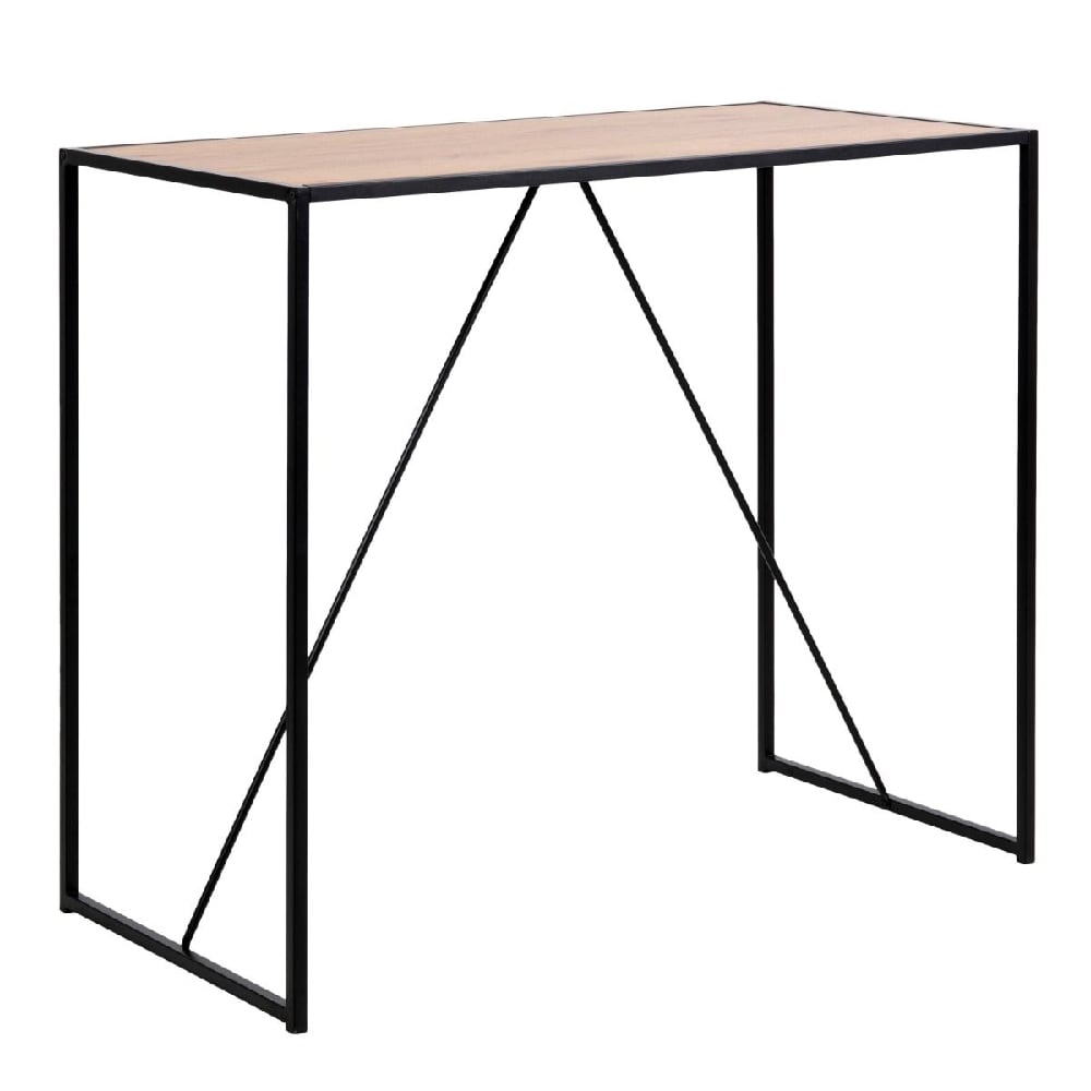 Read more about Sparks wooden bar table with metal frame in oak and black
