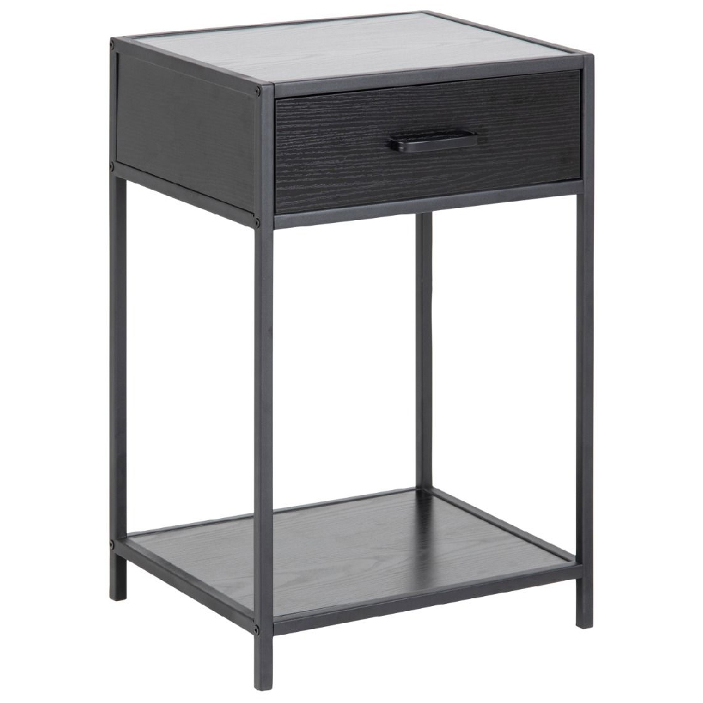 Sparks Wooden Bedside Cabinet With 1 Door In Ash Black