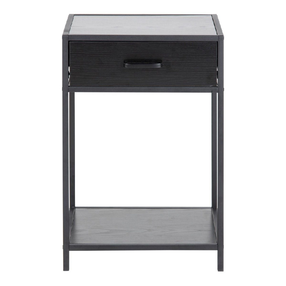 Sparks Wooden Bedside Cabinet With 1 Door In Ash Black