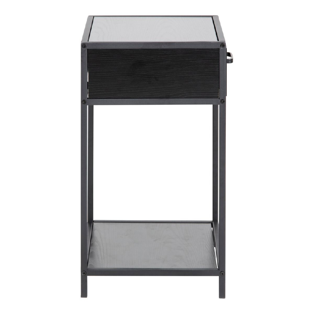 Sparks Wooden Bedside Cabinet With 1 Door In Ash Black