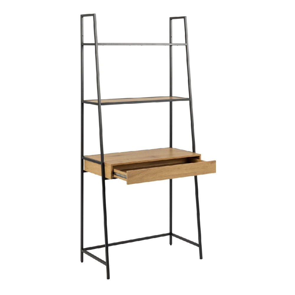 Sparks Wooden Bookcase With 1 Drawer In Oak And Black