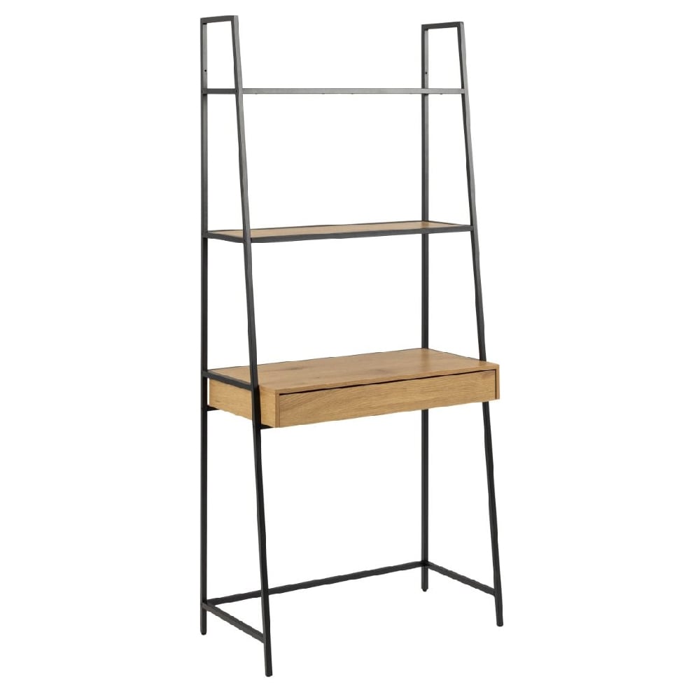 Read more about Sparks wooden bookcase with 1 drawer in oak and black