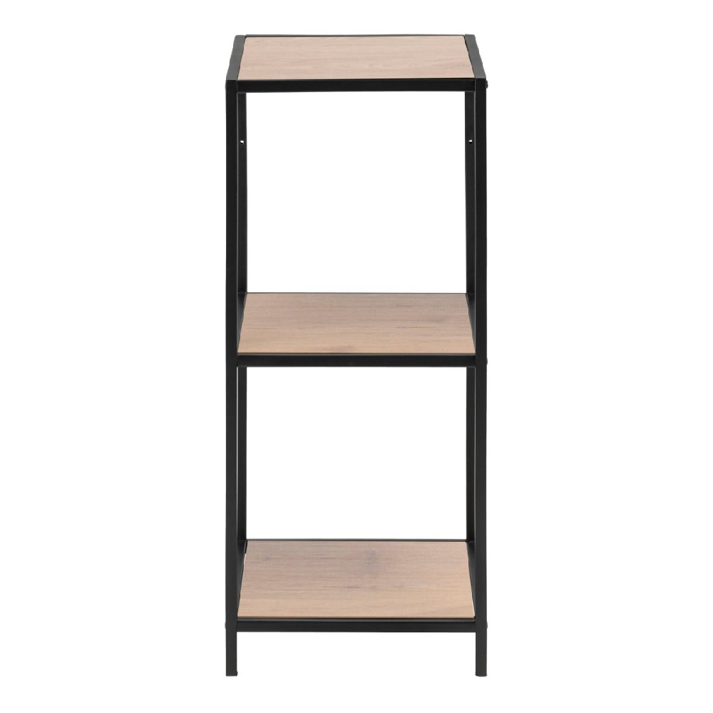 Sparks Wooden Bookcase With 2 Shelves And Metal Frame In Oak