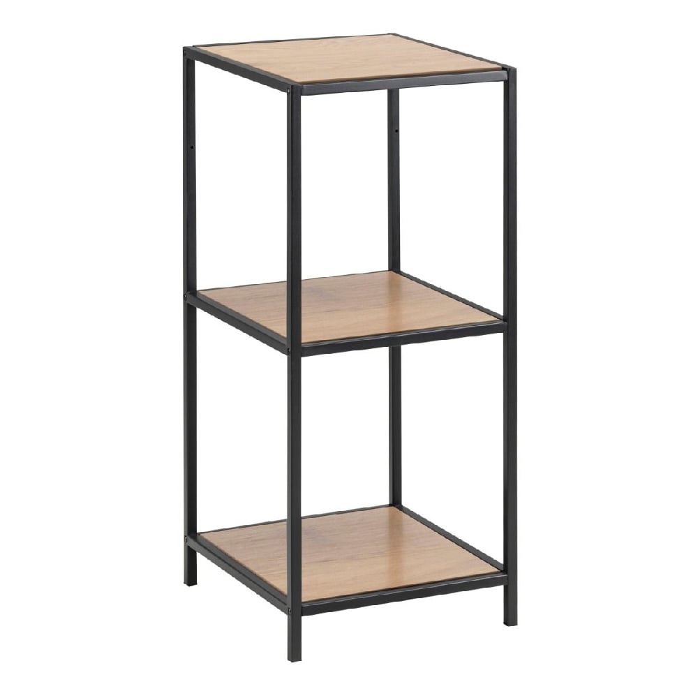 Read more about Sparks wooden bookcase with 2 shelves and metal frame in oak