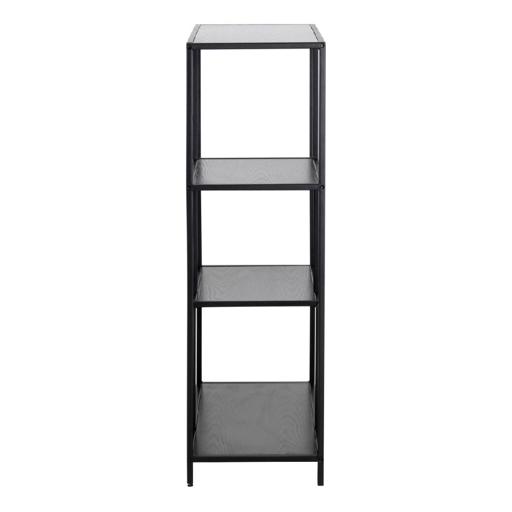 Sparks Wooden Bookcase With 3 Shelves In Ash Black
