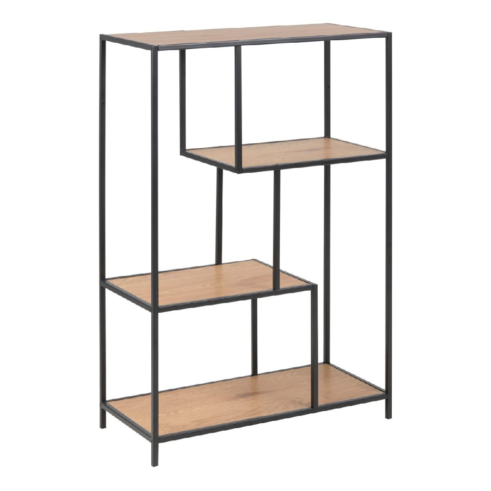 Sparks Wooden Bookcase With 3 Shelves In Oak And Black