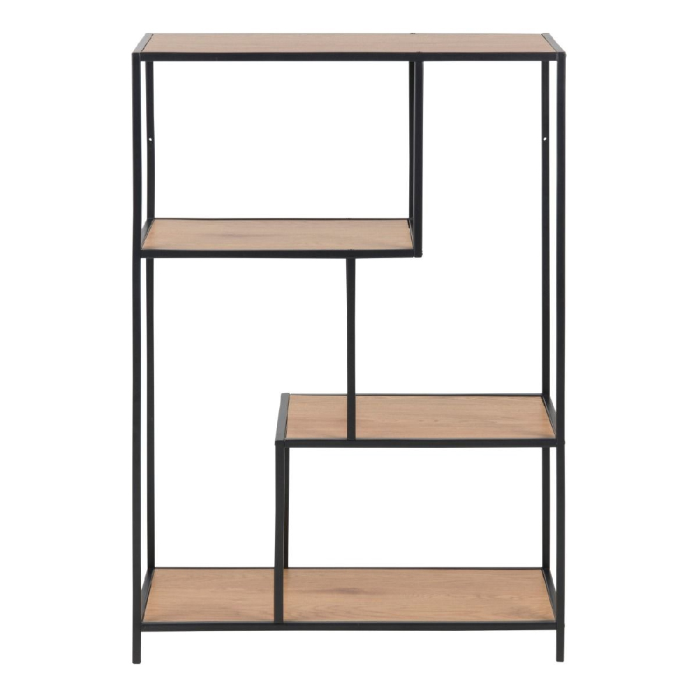 Sparks Wooden Bookcase With 3 Shelves In Oak And Black
