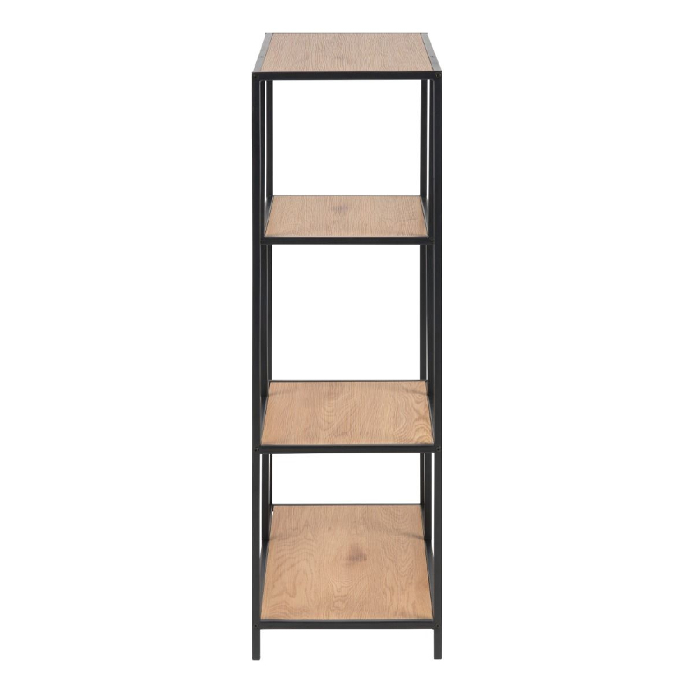 Sparks Wooden Bookcase With 3 Shelves In Oak And Black