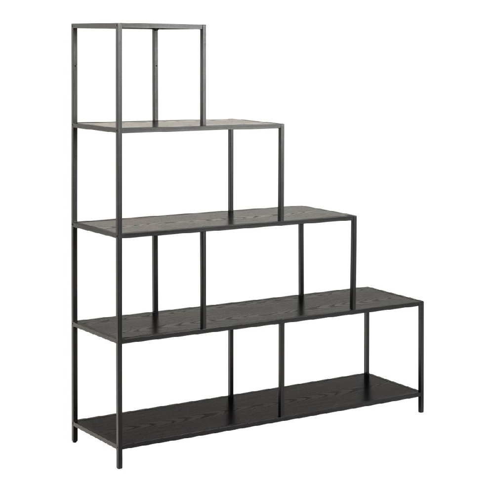 Sparks Wooden Bookcase With 4 Shelves In Ash Black