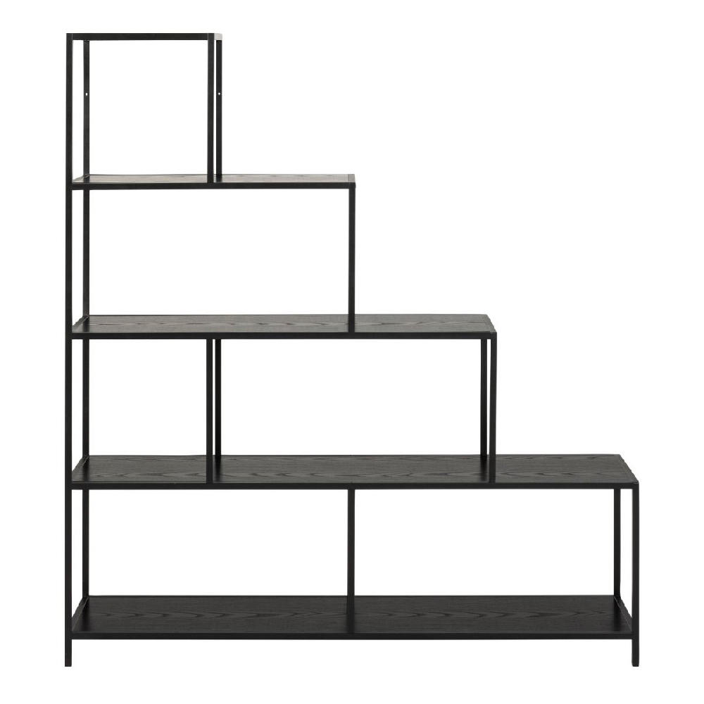 Sparks Wooden Bookcase With 4 Shelves In Ash Black