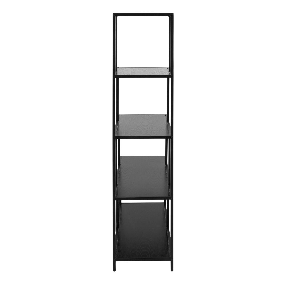 Sparks Wooden Bookcase With 4 Shelves In Ash Black