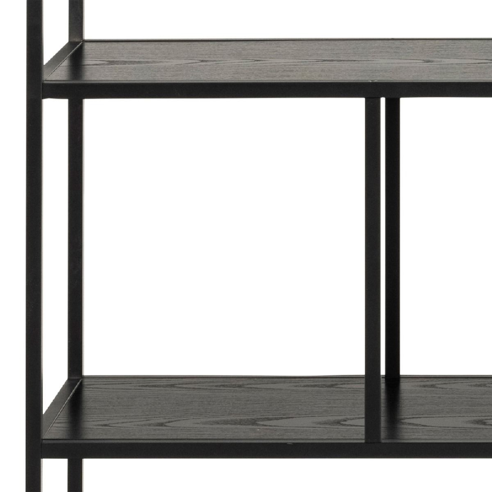 Sparks Wooden Bookcase With 4 Shelves In Ash Black