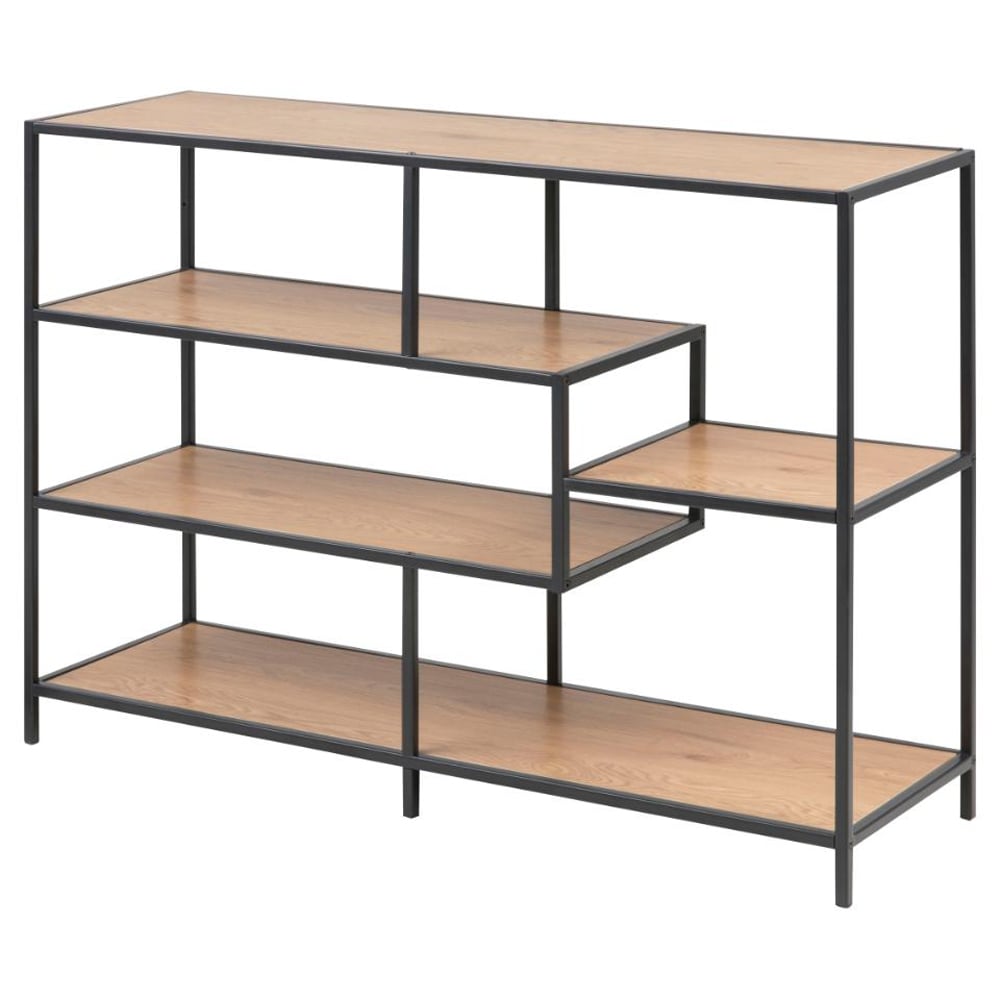 Sparks Wooden Bookcase With 4 Shelves In Matt Wild Oak