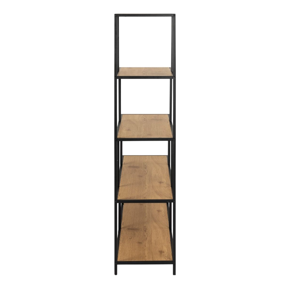 Sparks Wooden Bookcase With 4 Shelves In Oak And Black