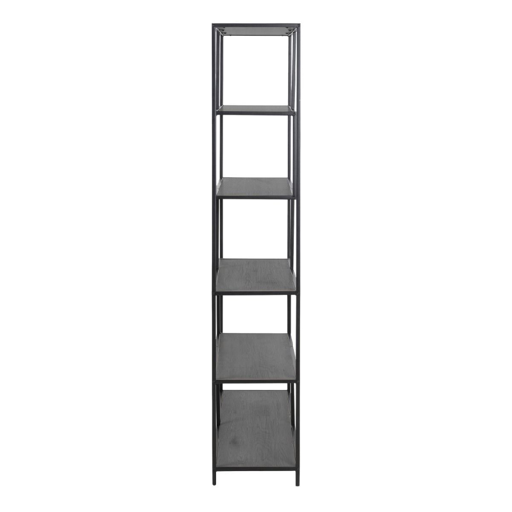 Sparks Wooden Bookcase With 5 Shelves In Ash Black