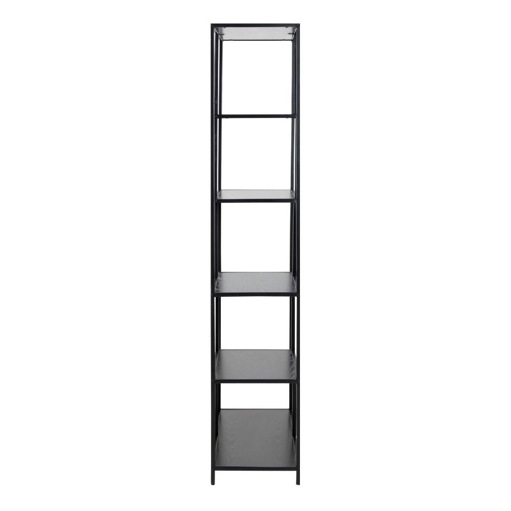 Sparks Wooden Bookcase Tall With 5 Shelves In Ash Black