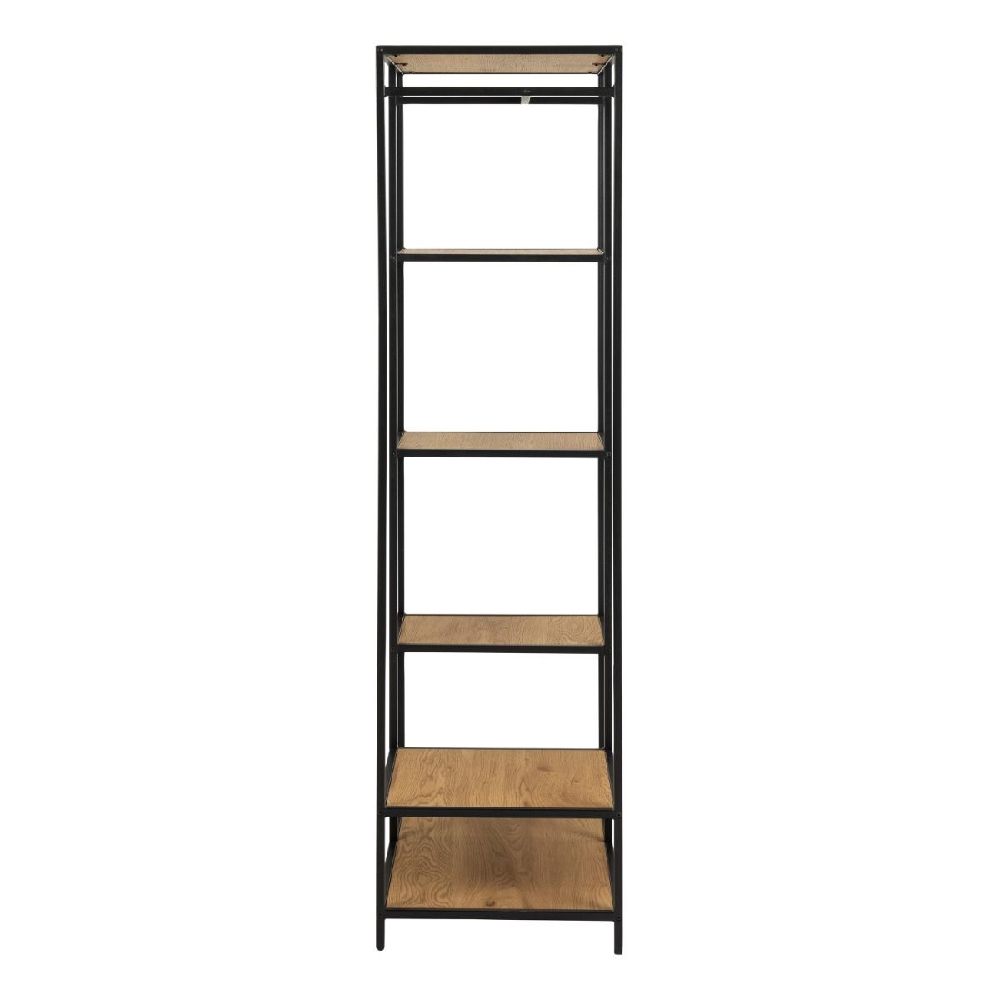 Sparks Wooden Clothes Rack With 5 Shelves In Oak And Black