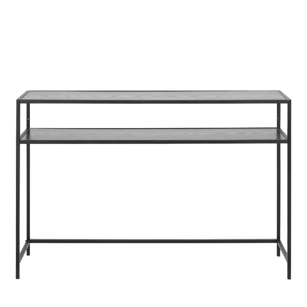 Sparks Wooden Console Table With 1 Shelf In Ash Black
