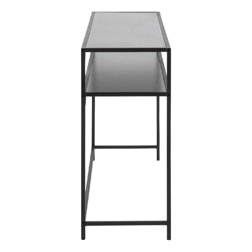 Sparks Wooden Console Table With 1 Shelf In Ash Black