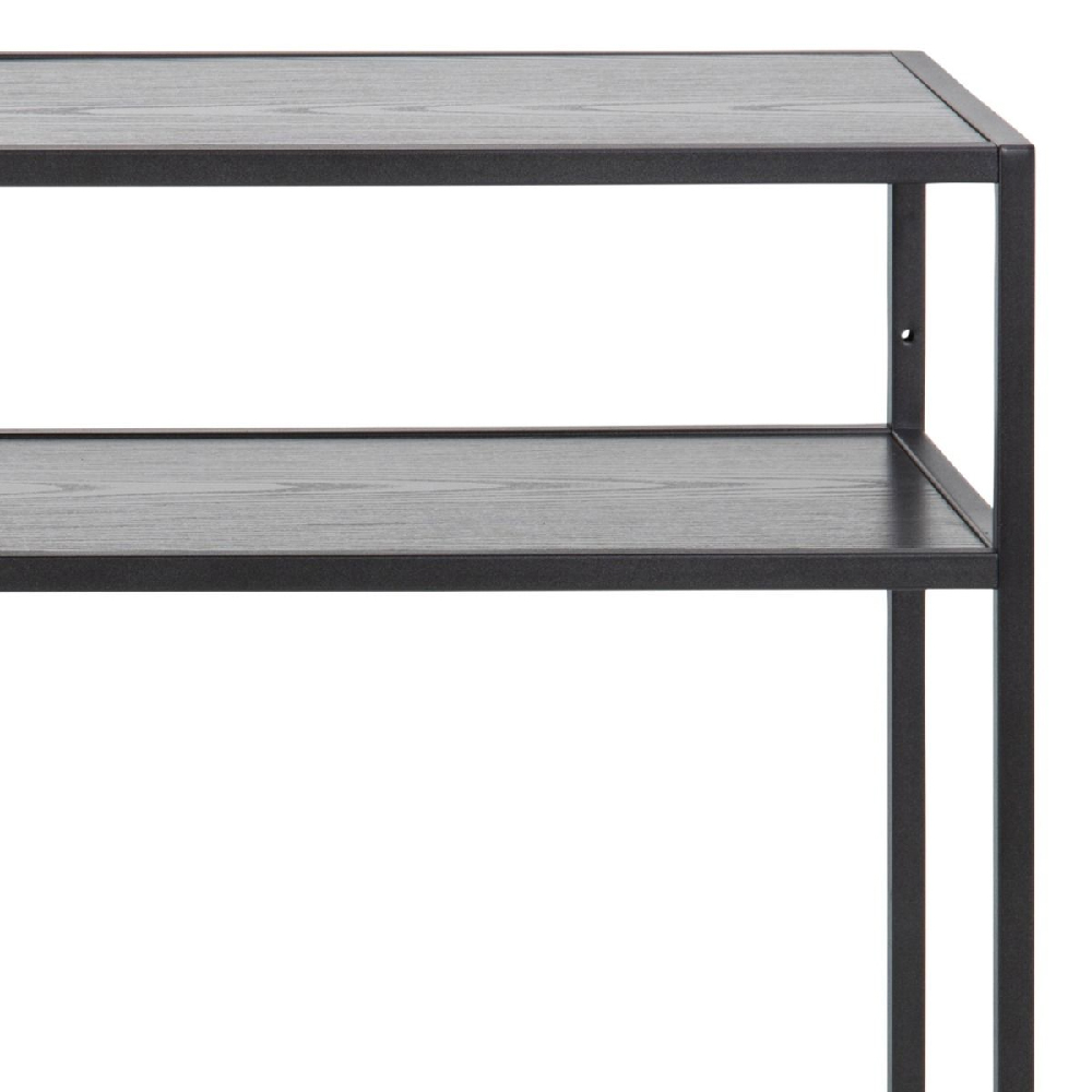 Sparks Wooden Console Table With 1 Shelf In Ash Black