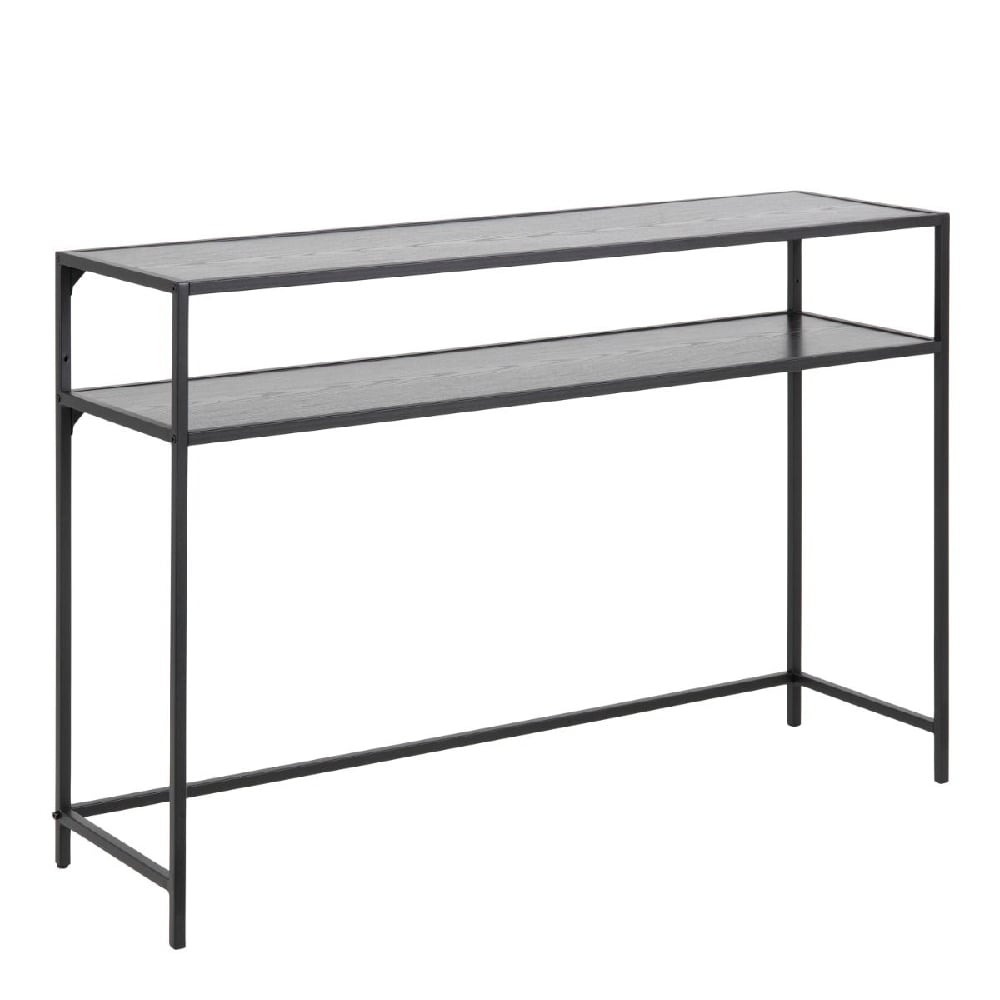 Read more about Sparks wooden console table with 1 shelf in ash black