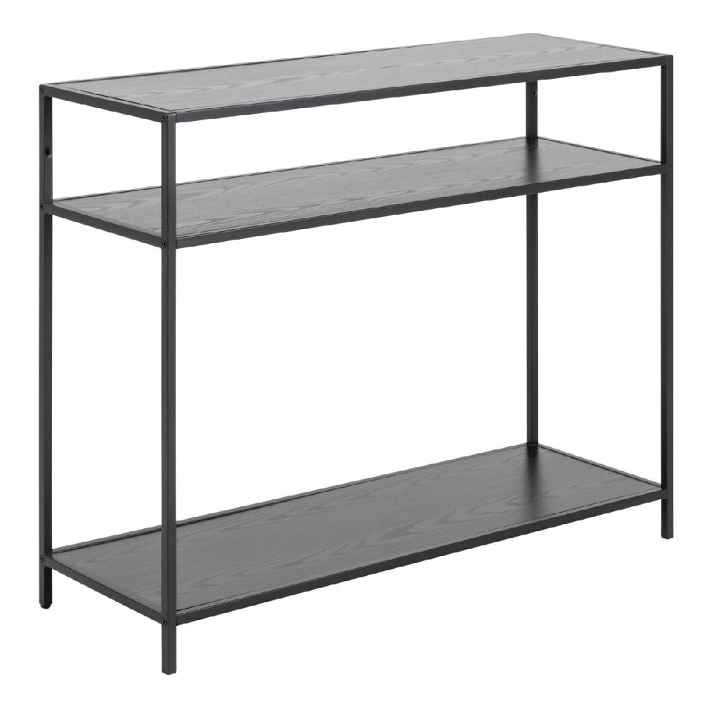 Read more about Sparks wooden console table with 2 shelves in ash black