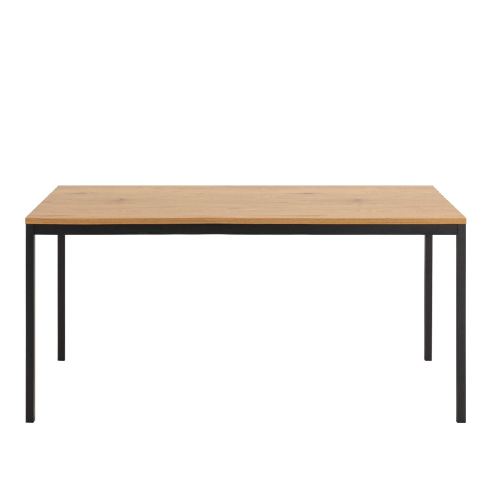 Sparks Wooden Dining Table Rectangular In Oak And Black