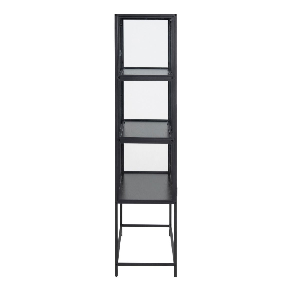 Sparks Wooden Display Cabinet With 2 Doors In Ash Black